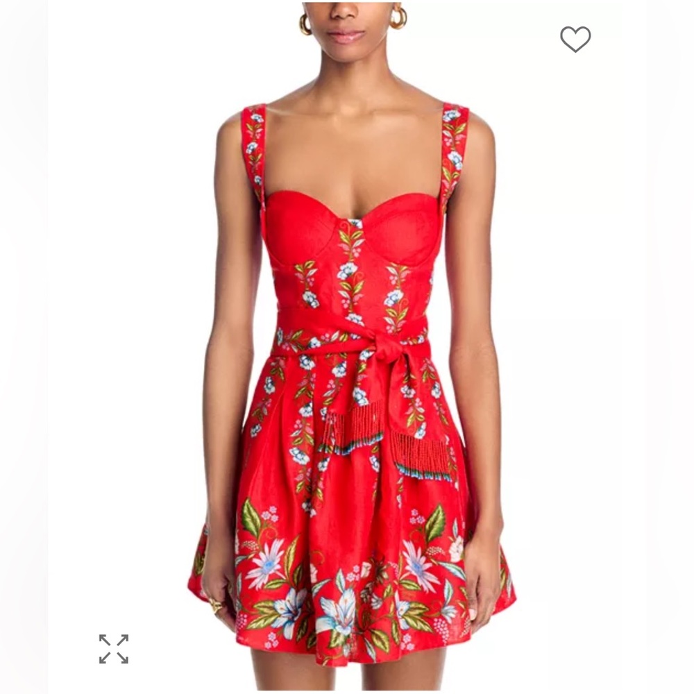 FARM Rio Red Floral Mini Dress